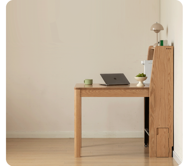 Scandinavian Oak Wood Extendable Dining Table With Shelf NEST More Details and Instruction_2