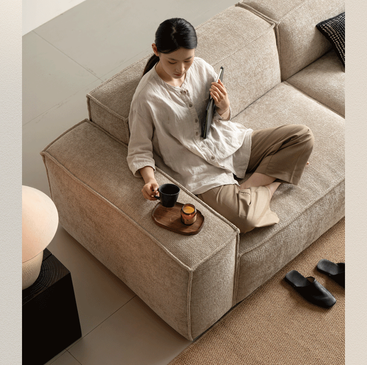 Minimalist Cotton Fabric 3 Seater Sofa CAMALEONDA