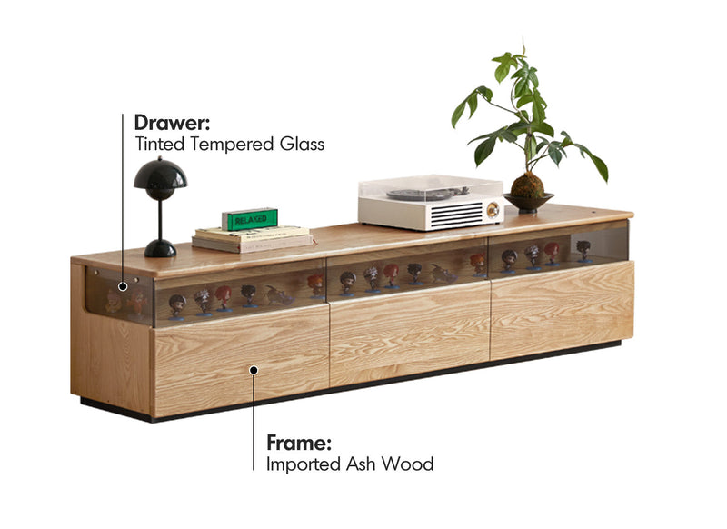 more material details of Scandinavian Ash Wood TV Console CURATE