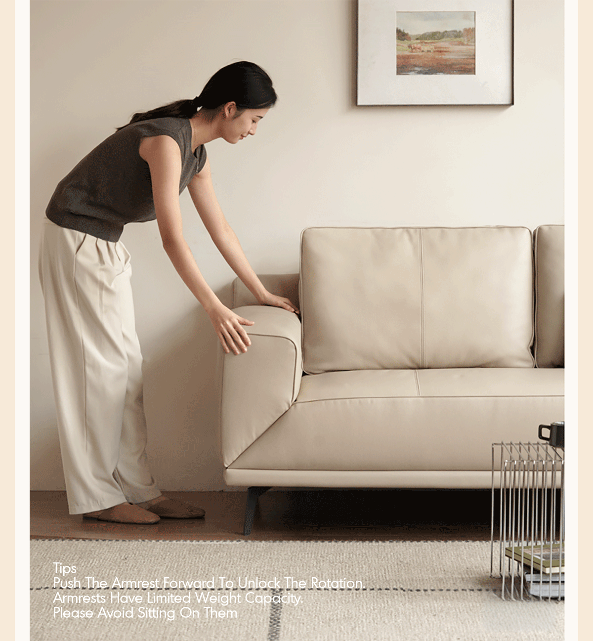 more product details and feature of Modern Genuine Leather 2 Seater Sofa Bed LINEA