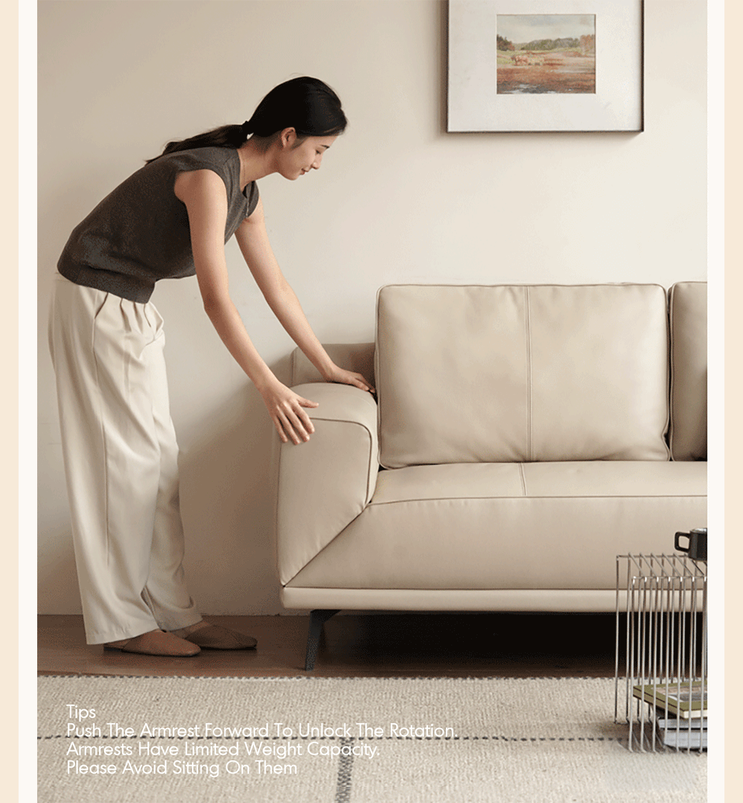 Modern Genuine Leather 2 Seater Sofa Bed LINEA