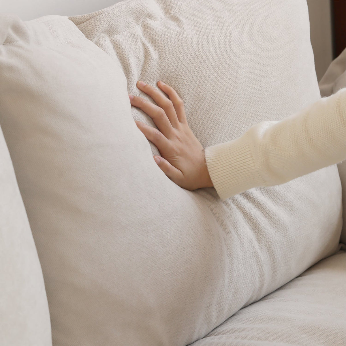 more color details of Modern Velvet Fabric PU Leather 2 Seater Sofa Bed FLIPEN