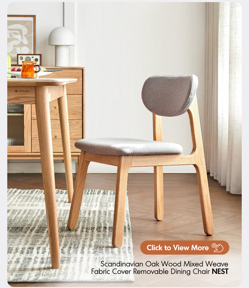 more product details and feature of Scandinavian Oak Wood Sintered Stone Dining Table ANCHOR
