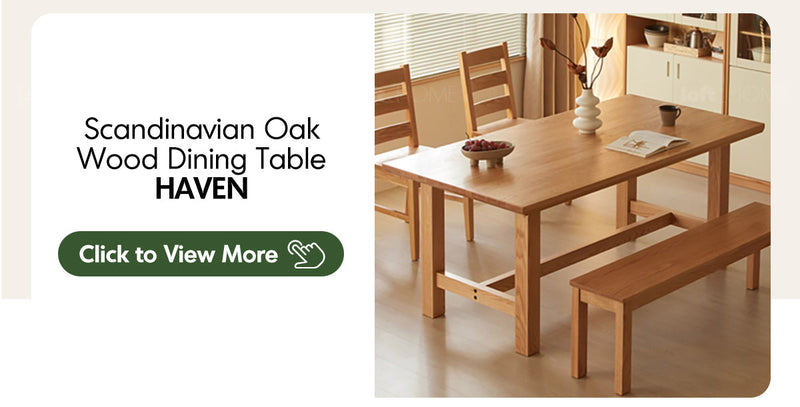 more product details and feature of Scandinavian Oak Wood Dining Bench JAMO