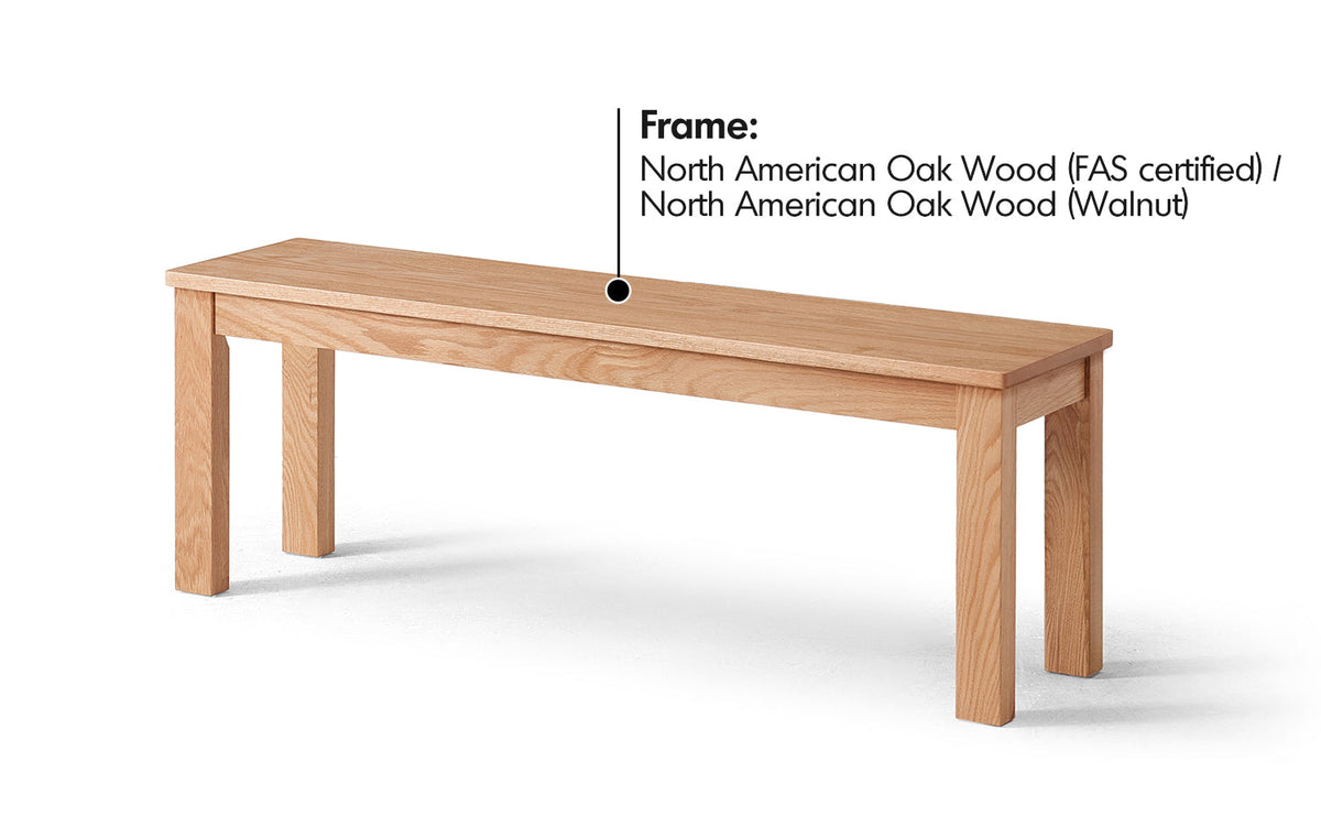 more material details of Scandinavian Oak Wood Dining Bench JAMO