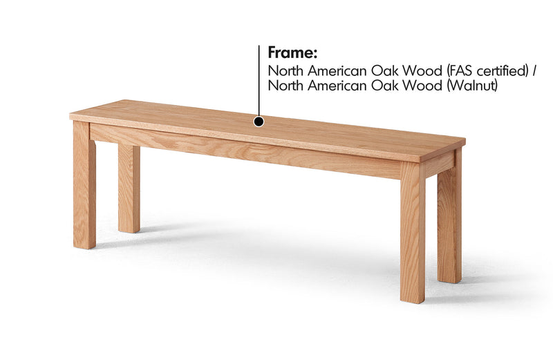 more material details of Scandinavian Oak Wood Dining Bench JAMO
