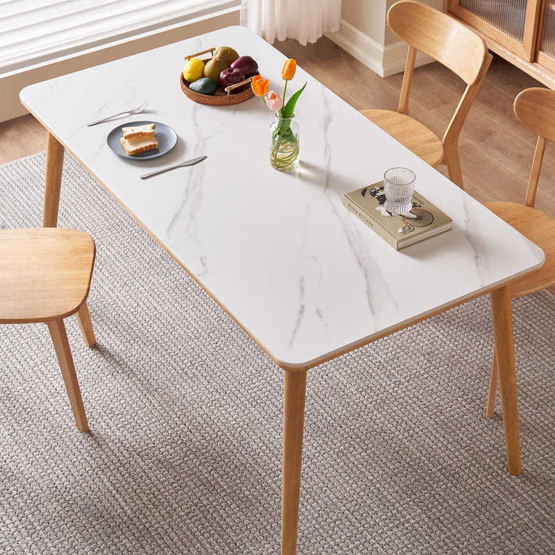 more color details of Scandinavian Sintered Stone Rubber Wood Dining Table ROWAN