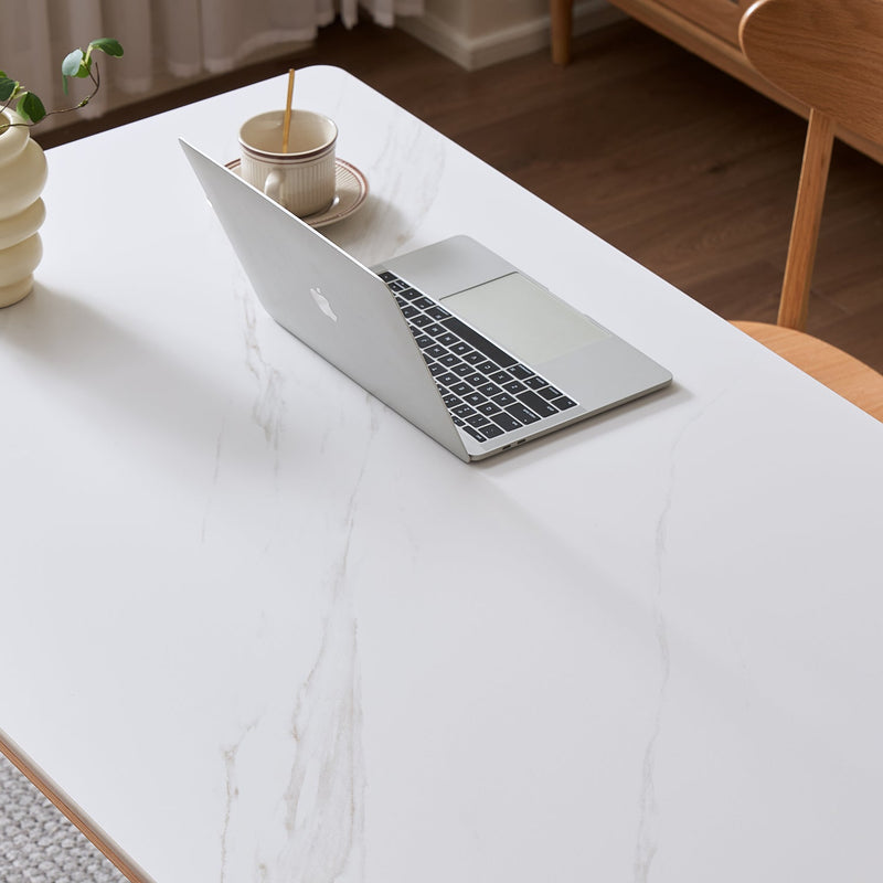 more color details of Scandinavian Sintered Stone Oak Wood Dining Table JADEN