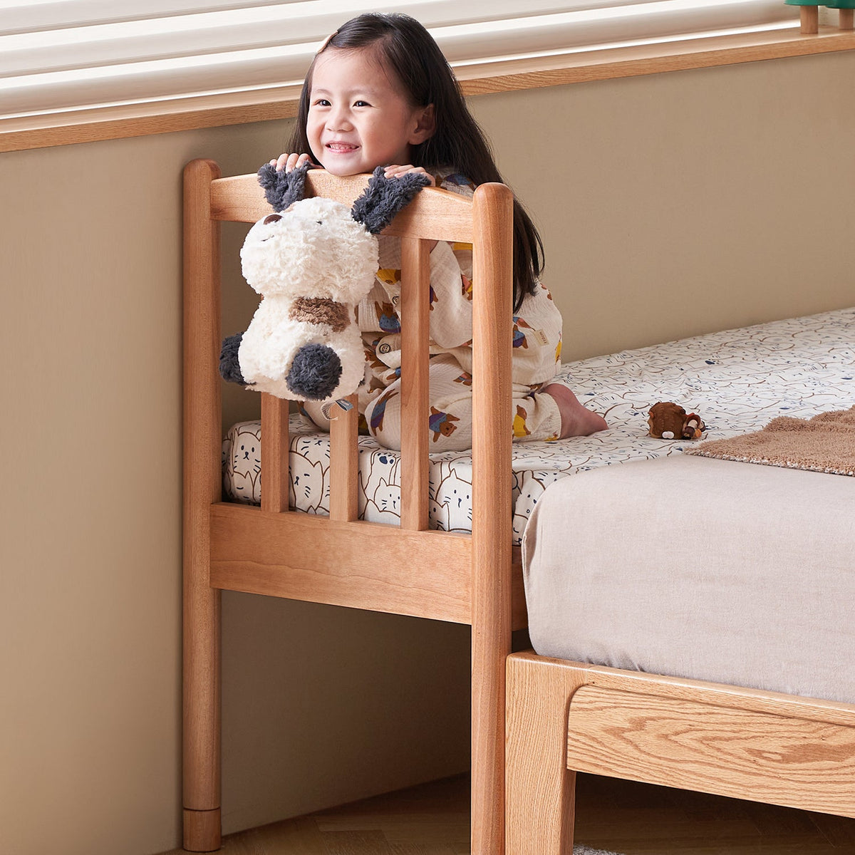 more color details of Scandinavian Birch Wood Kids Sidecar Bed With Mattress Set MIKA