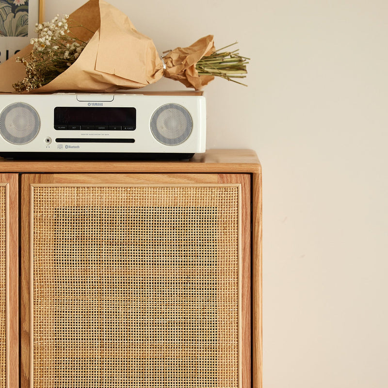 more color details of Scandinavian Rattan Oak Wood Shoe Cabinet BERI
