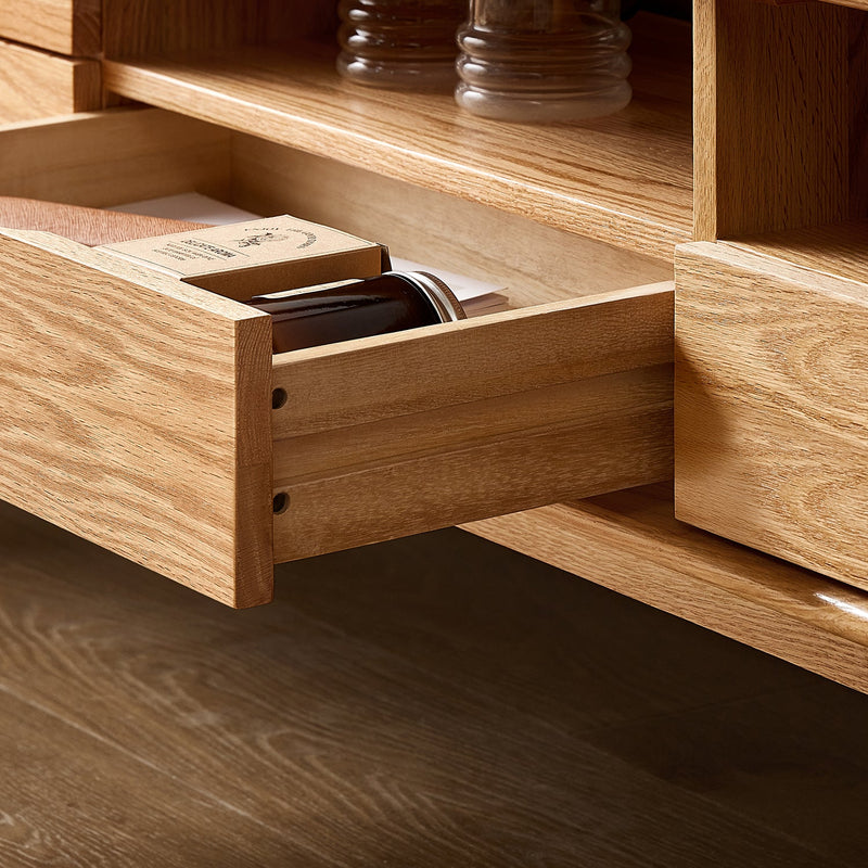 more color details of Scandinavian Oak Wood TV Console BERRY