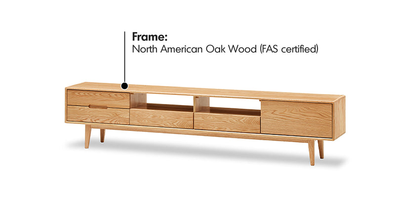more material details of Scandinavian Oak Wood TV Console BERRY