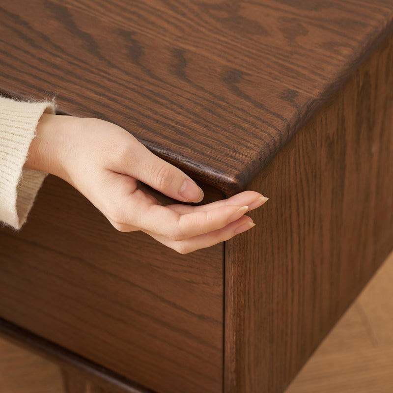 more color details of Scandinavian Oak Wood TV Console BERRY WALNUT