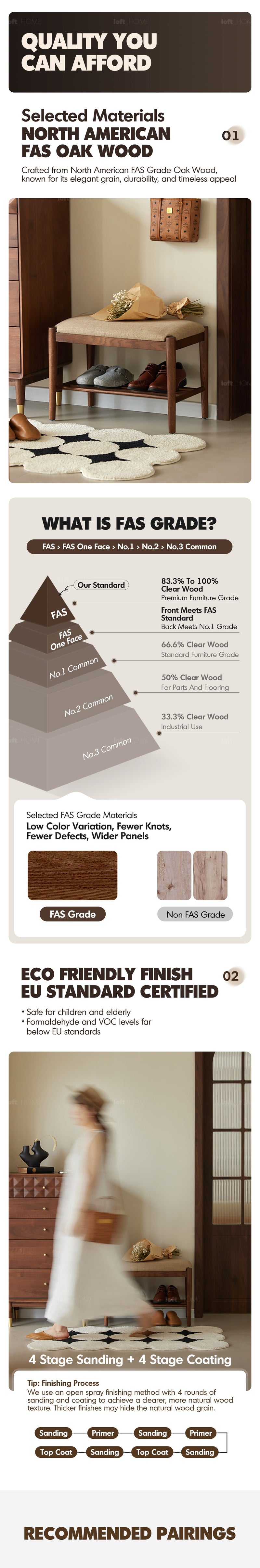 more product details and feature of Scandinavian Oak Wood Shoe Changing Bench FUJI WALNUT