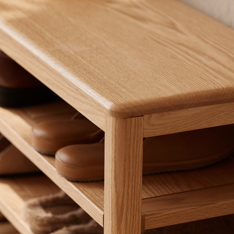 more color details of Scandinavian Oak Wood Shoe Shelf FUJI