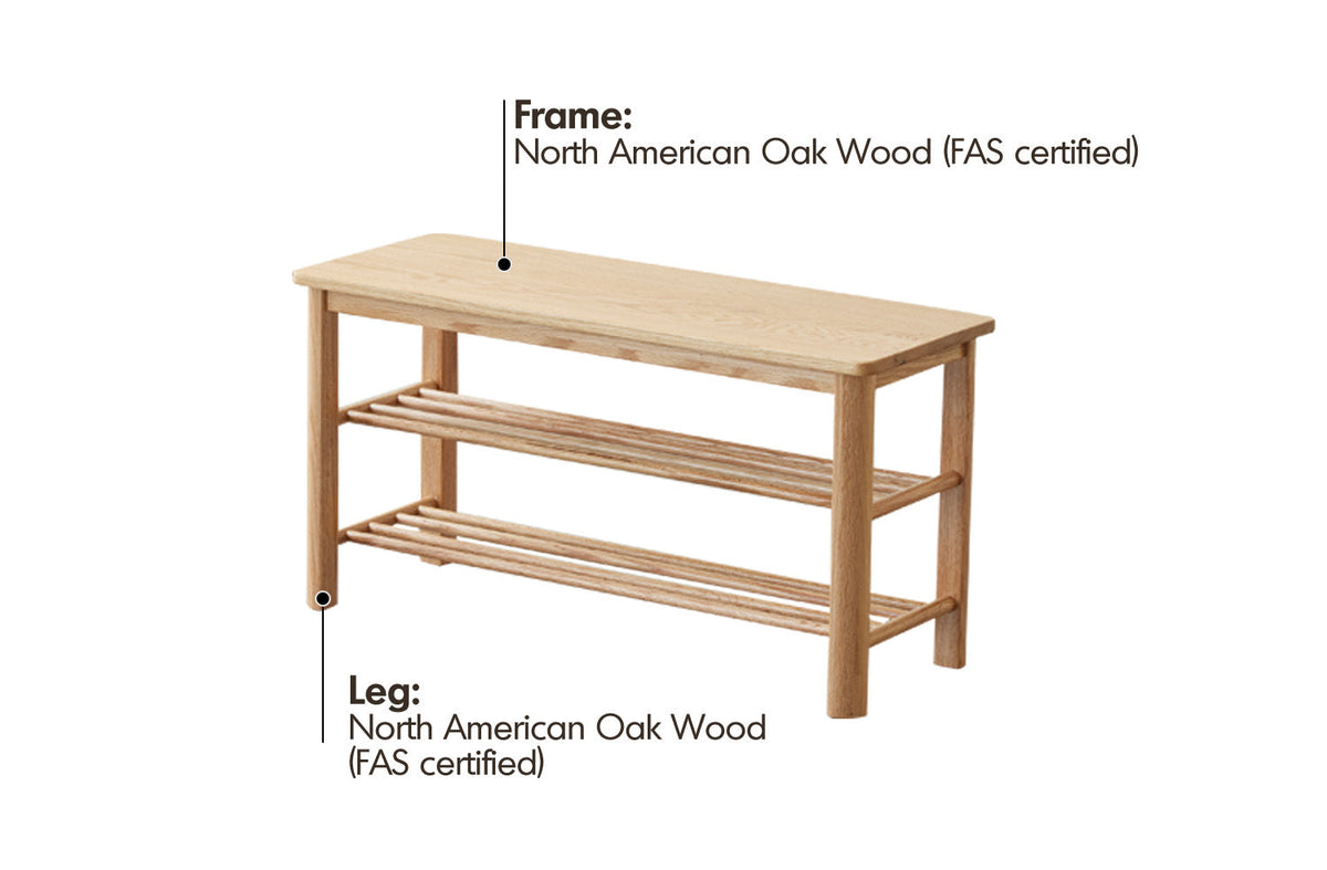more material details of Scandinavian Oak Wood Shoe Shelf FUJI