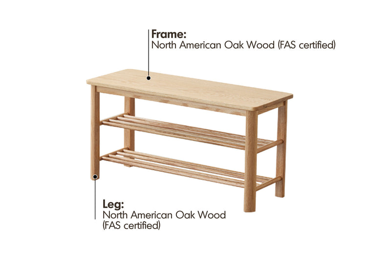 more material details of Scandinavian Oak Wood Shoe Shelf FUJI