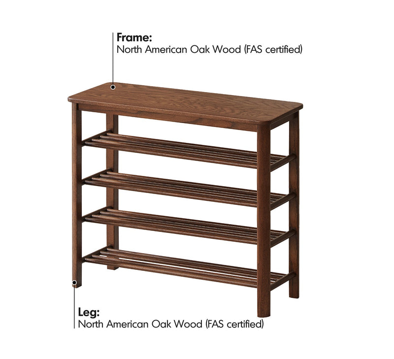 more material details of Scandinavian Oak Wood Shoe Shelf FUJI WALNUT