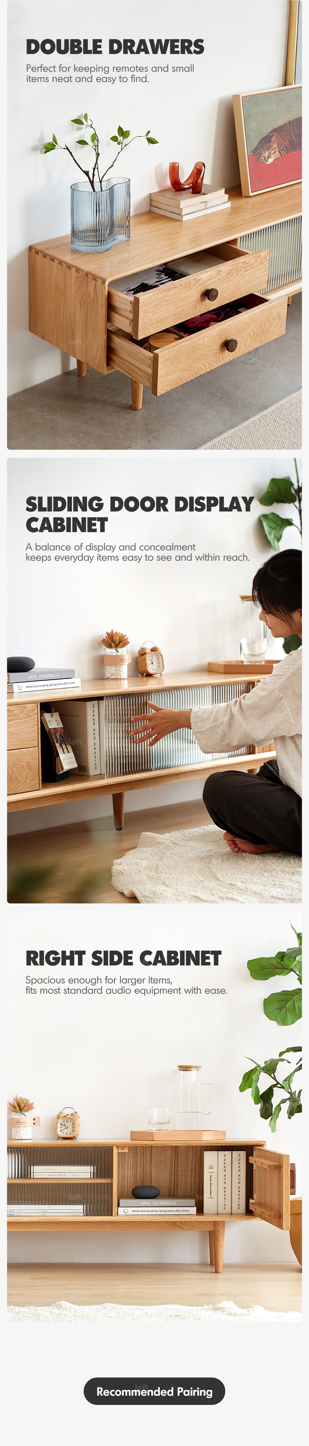 more product details and feature of Scandinavian Oak Wood TV Console DANYA
