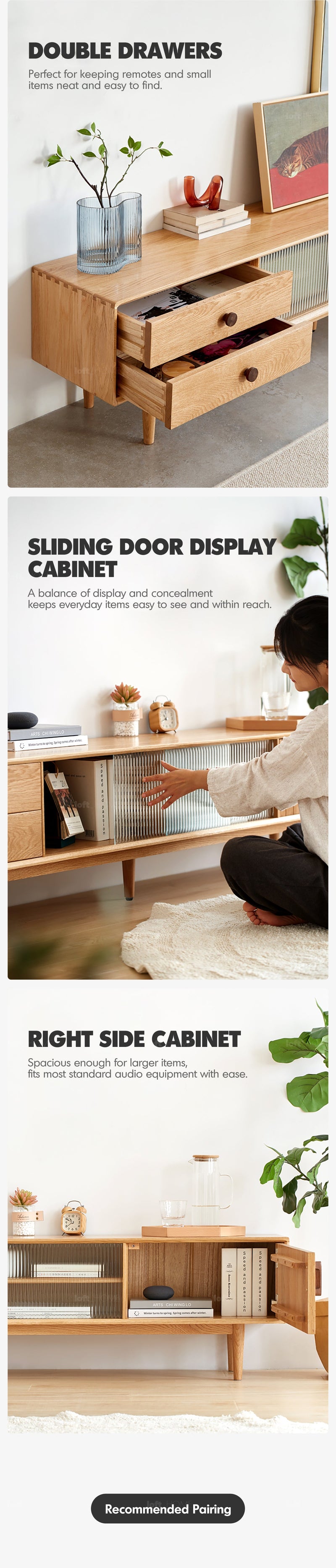 more product details and feature of Scandinavian Oak Wood TV Console DANYA