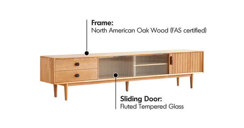 more material details of Scandinavian Oak Wood TV Console DANYA