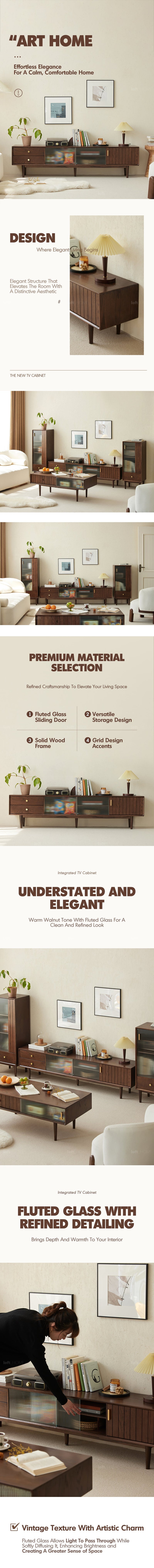 more product details and feature of Scandinavian Oak Wood TV Console DANYA WALNUT