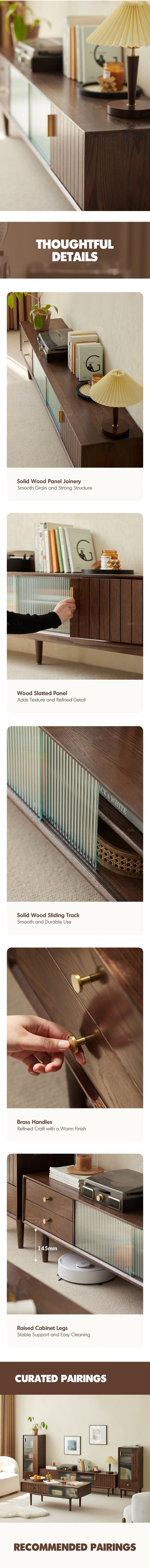 more product details and feature of Scandinavian Oak Wood TV Console DANYA WALNUT