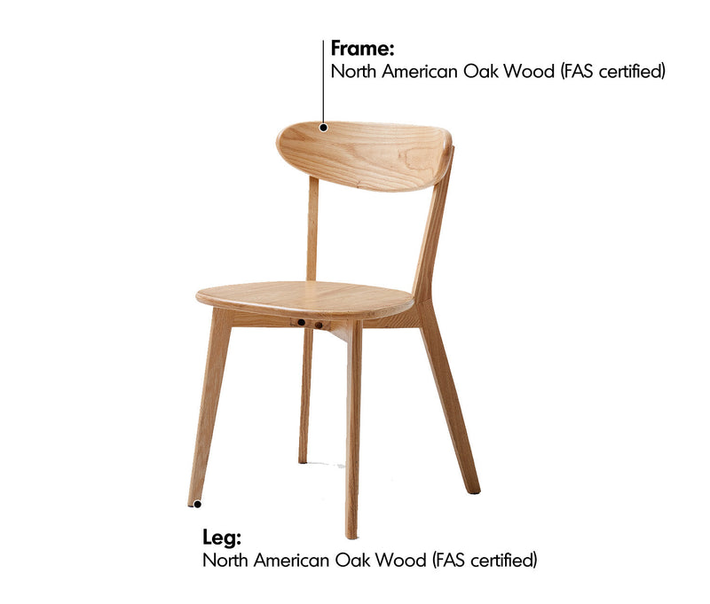 more material details of Scandinavian Oak Wood Dining Chairs ELM