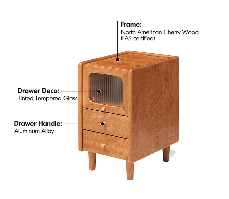 more material details of Scandinavian Cherry Wood Side Table SKYLAR