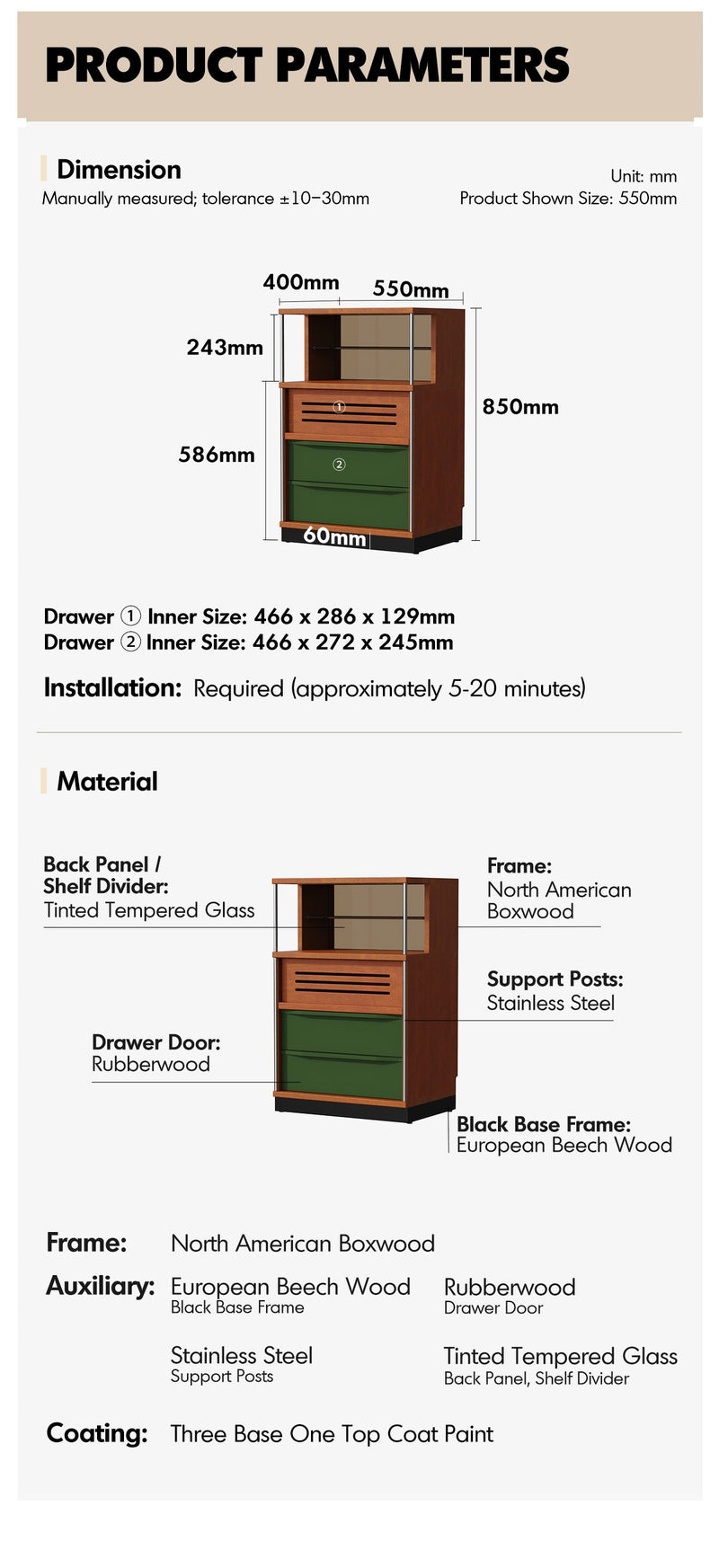more product details and feature of Bauhaus Boxwood Chest Of 3 Drawers SILVER WING