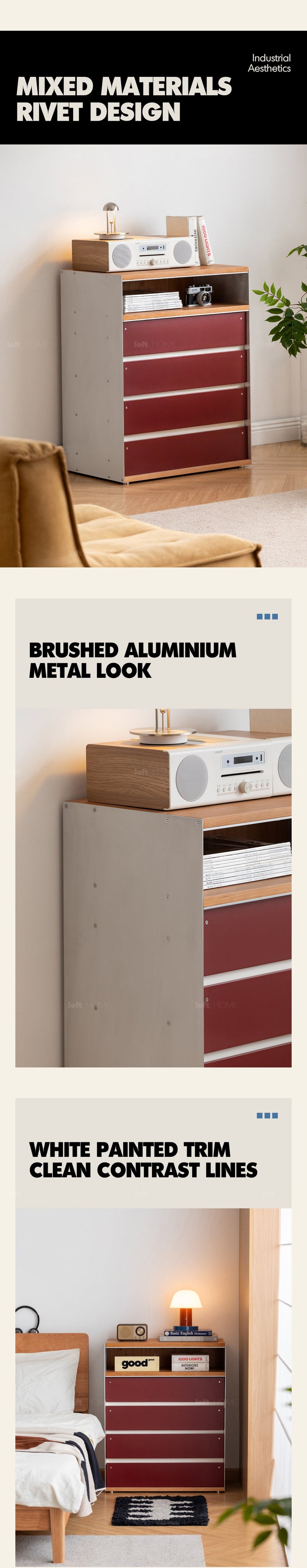 more product details and feature of Bauhaus Aluminium Chest Of 5 Drawer GEOMETRIC