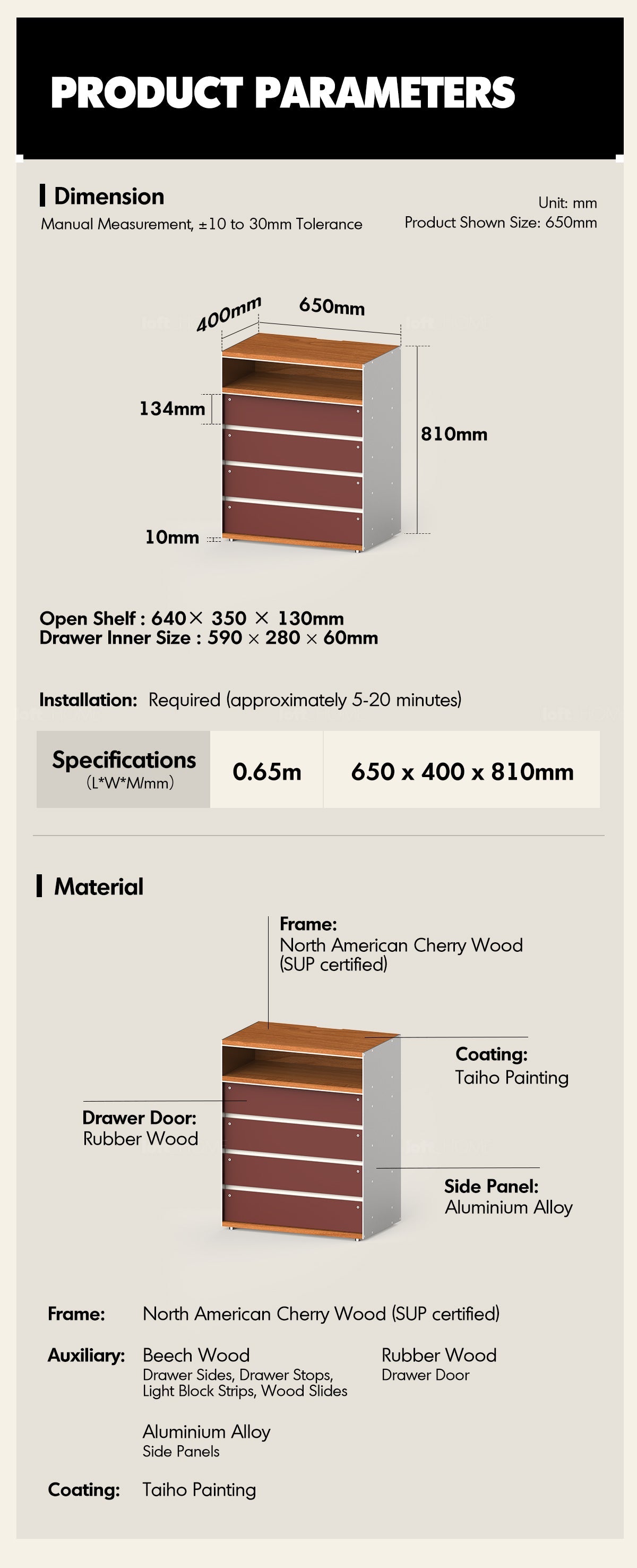 more product details and feature of Bauhaus Aluminium Chest Of 5 Drawer GEOMETRIC