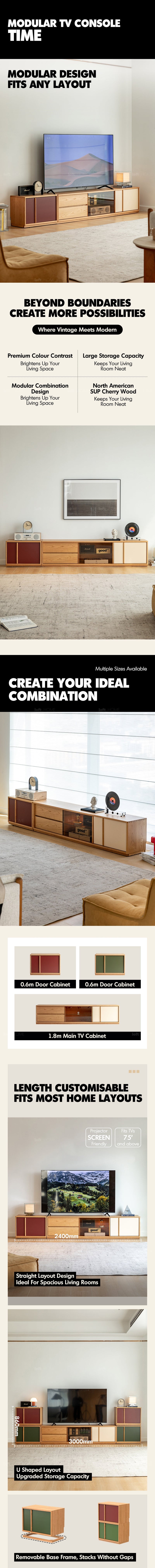 more product details and feature of Bauhaus Cherry Wood TV Console TIME
