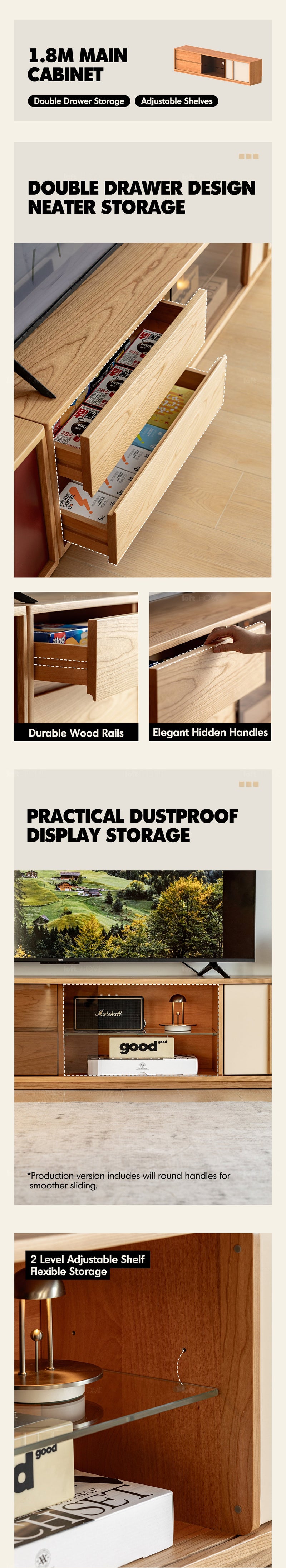 more product details and feature of Bauhaus Cherry Wood TV Console TIME