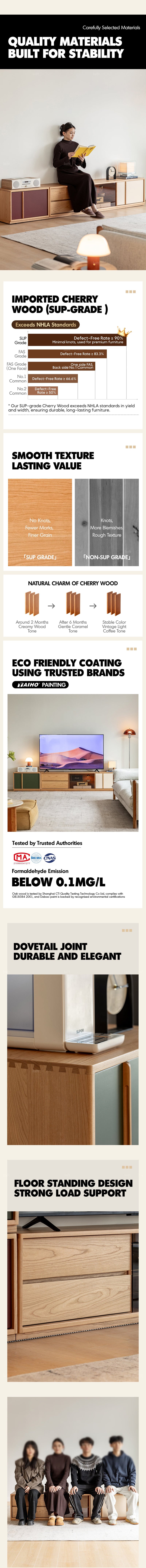 more product details and feature of Bauhaus Cherry Wood TV Console TIME