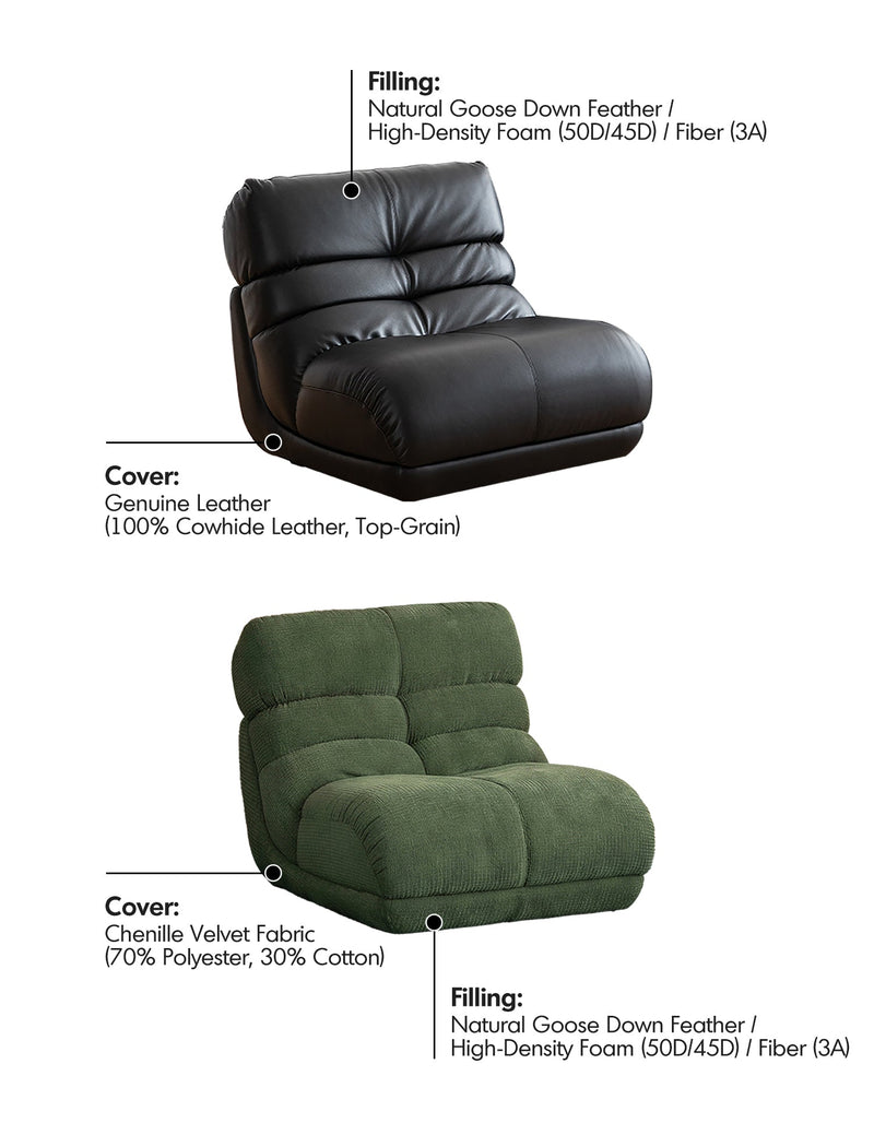 more material details of Vintage Chenille Velvet Fabric 1 Seater Sofa RIDGE