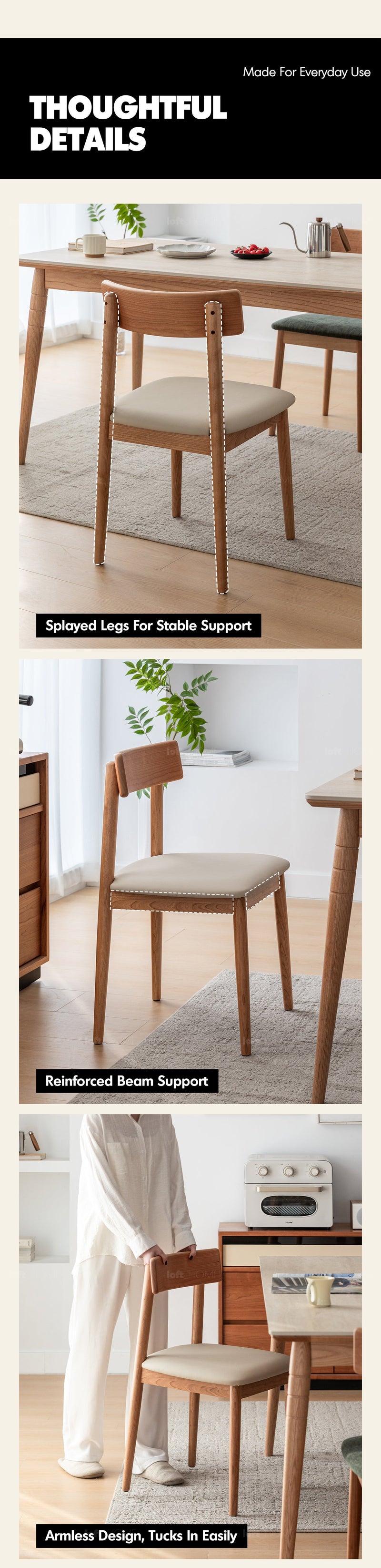 more product details and feature of Scandinavian Cherry Wood Mixed Weave Fabric Dining Chair GREEN