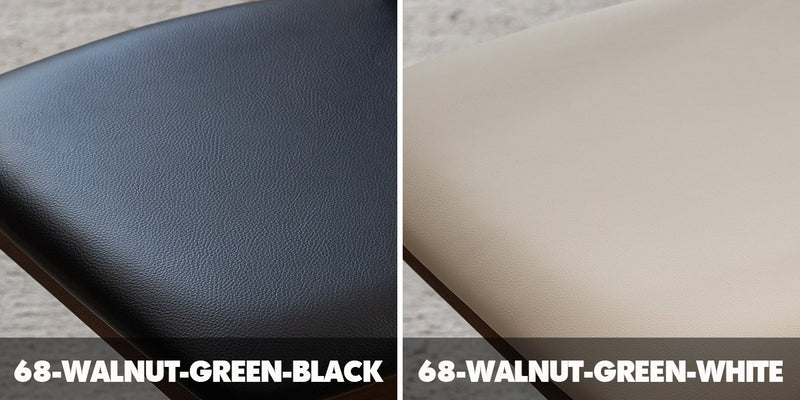 more color details of Japandi Walnut Wood Microfiber Leather Dining Chair GREEN