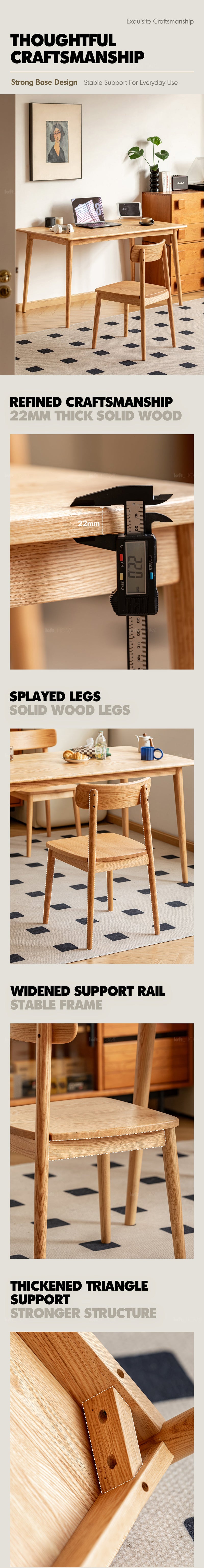 more product details and feature of Scandinavian Oak Wood  Dining Chair GREEN