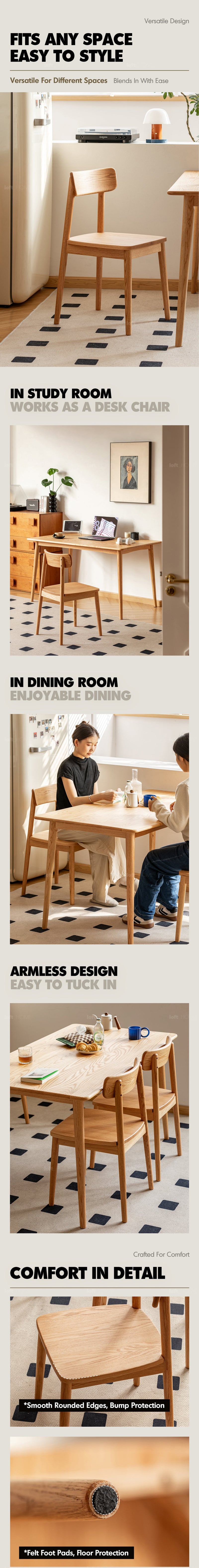 more product details and feature of Scandinavian Oak Wood  Dining Chair GREEN