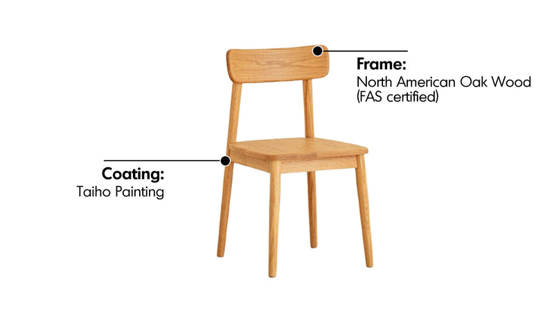 more material details of Scandinavian Oak Wood  Dining Chair GREEN