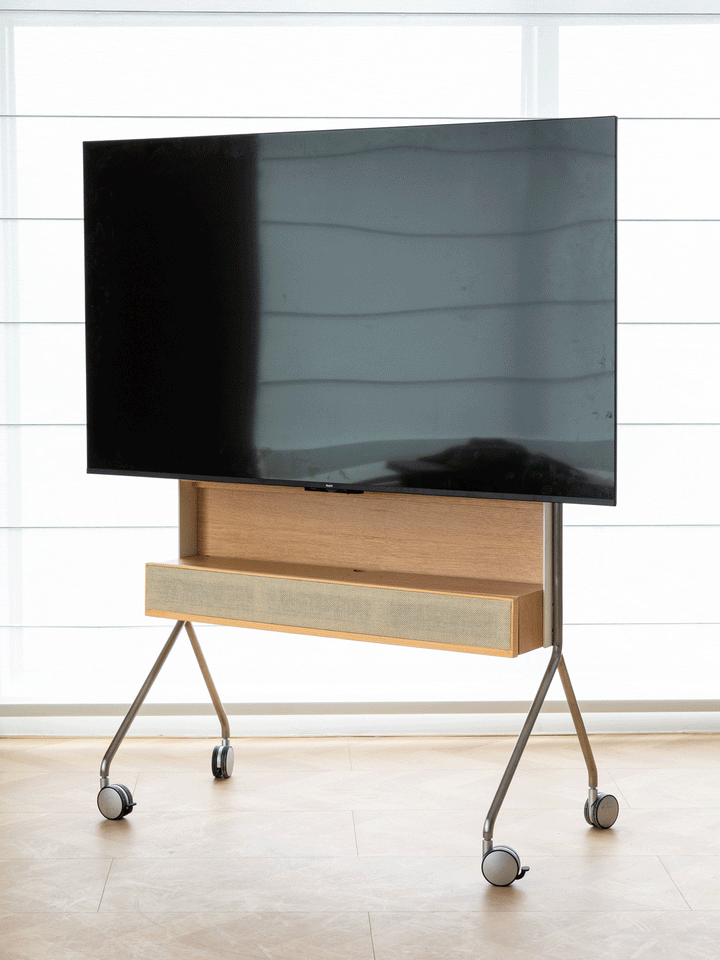 Minimalist ash wood veneer tv hanger roam in real life style.