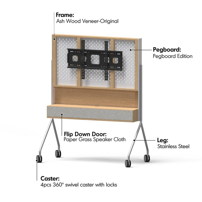 more material details of Minimalist Ash Wood Veneer TV Hanger ROAM