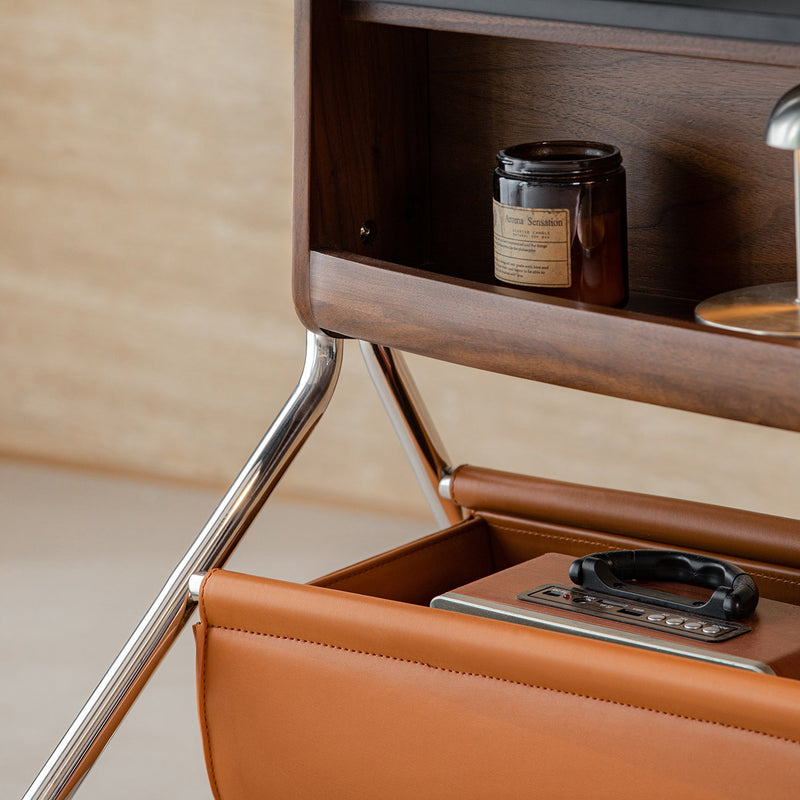 more color details of Japandi Walnut Wood TV Hanger SERENO