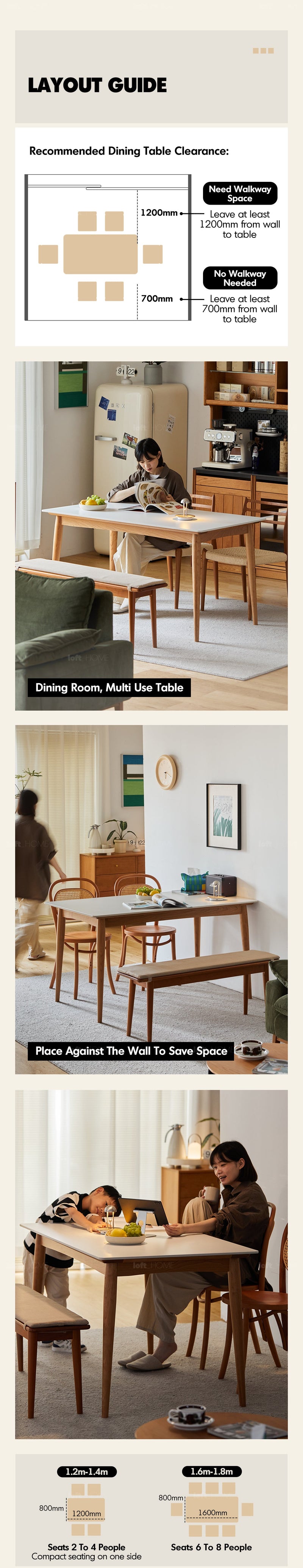 more product details and feature of Scandinavian Oak Wood Sintered Stone Dining Table GREEN