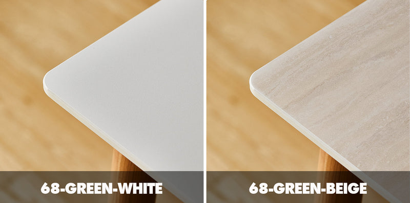more color details of Scandinavian Oak Wood Sintered Stone Dining Table GREEN