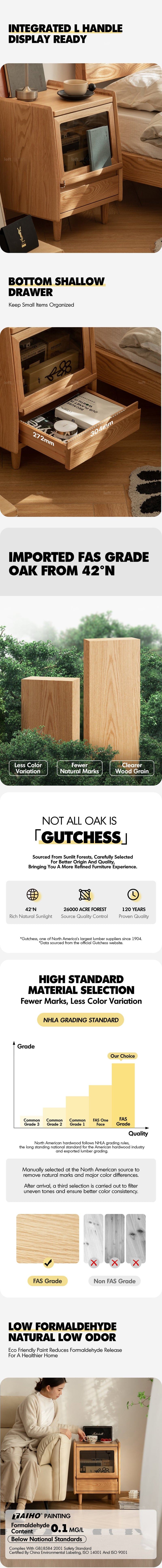 more product details and feature of Scandinavian Oak Wood Side Table OXYGEN