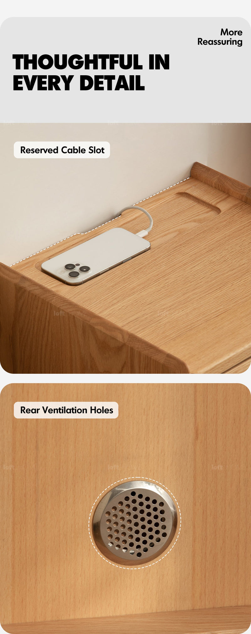 more product details and feature of Scandinavian Oak Wood Side Table OXYGEN