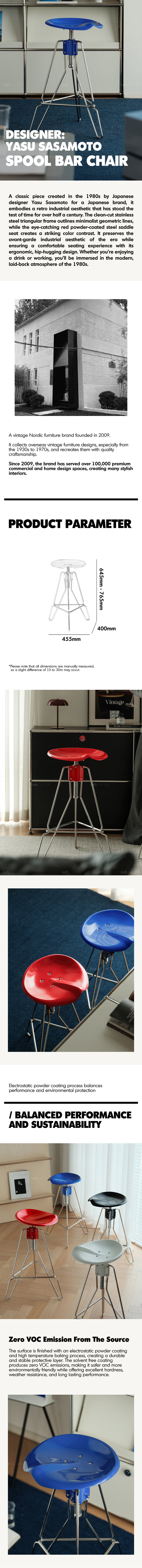 Bauhaus Steel Height Adjustable Bar Chair SPOOL More Details and Instruction