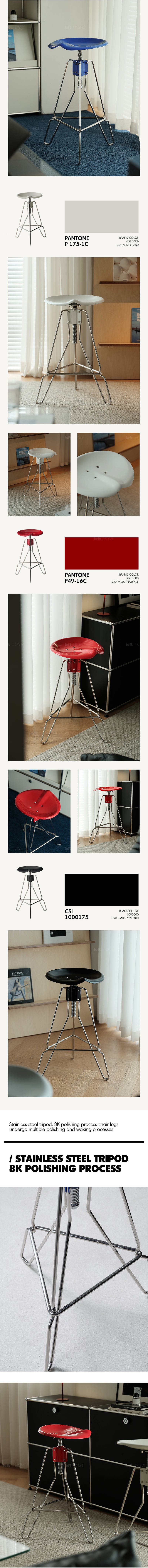 Bauhaus Steel Height Adjustable Bar Chair SPOOL More Details and Instruction_3